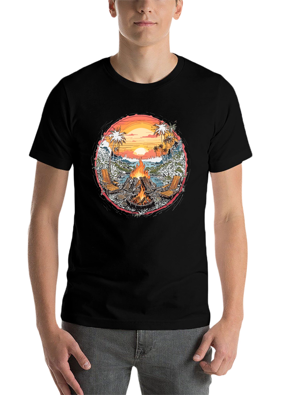 Beach Bonfire Graphic Tee