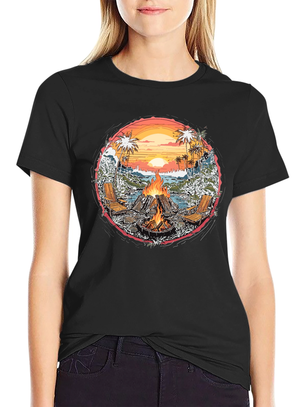 Beach Bonfire Graphic Tee