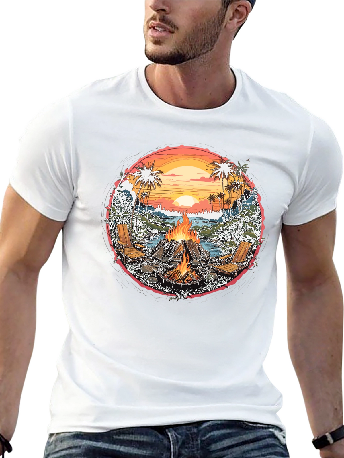 Beach Bonfire Graphic Tee