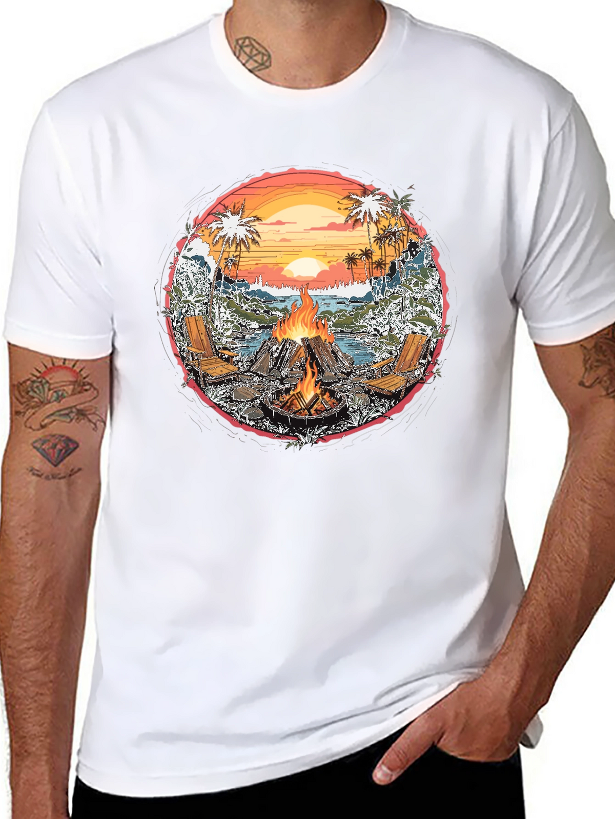 Beach Bonfire Graphic Tee