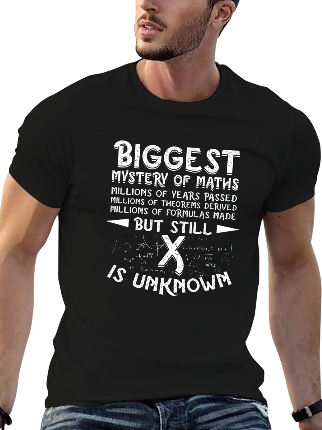 Funny Math T-Shirt: Biggest Mystery Is X