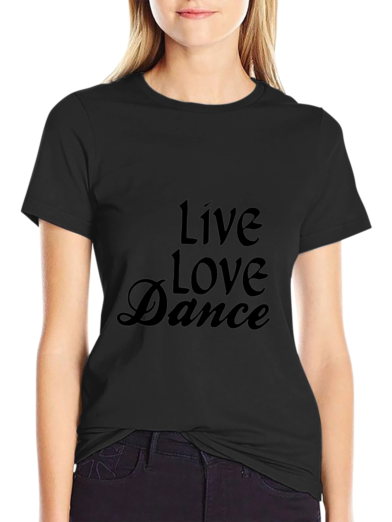 Live Love Dance Graphic Tee - Black