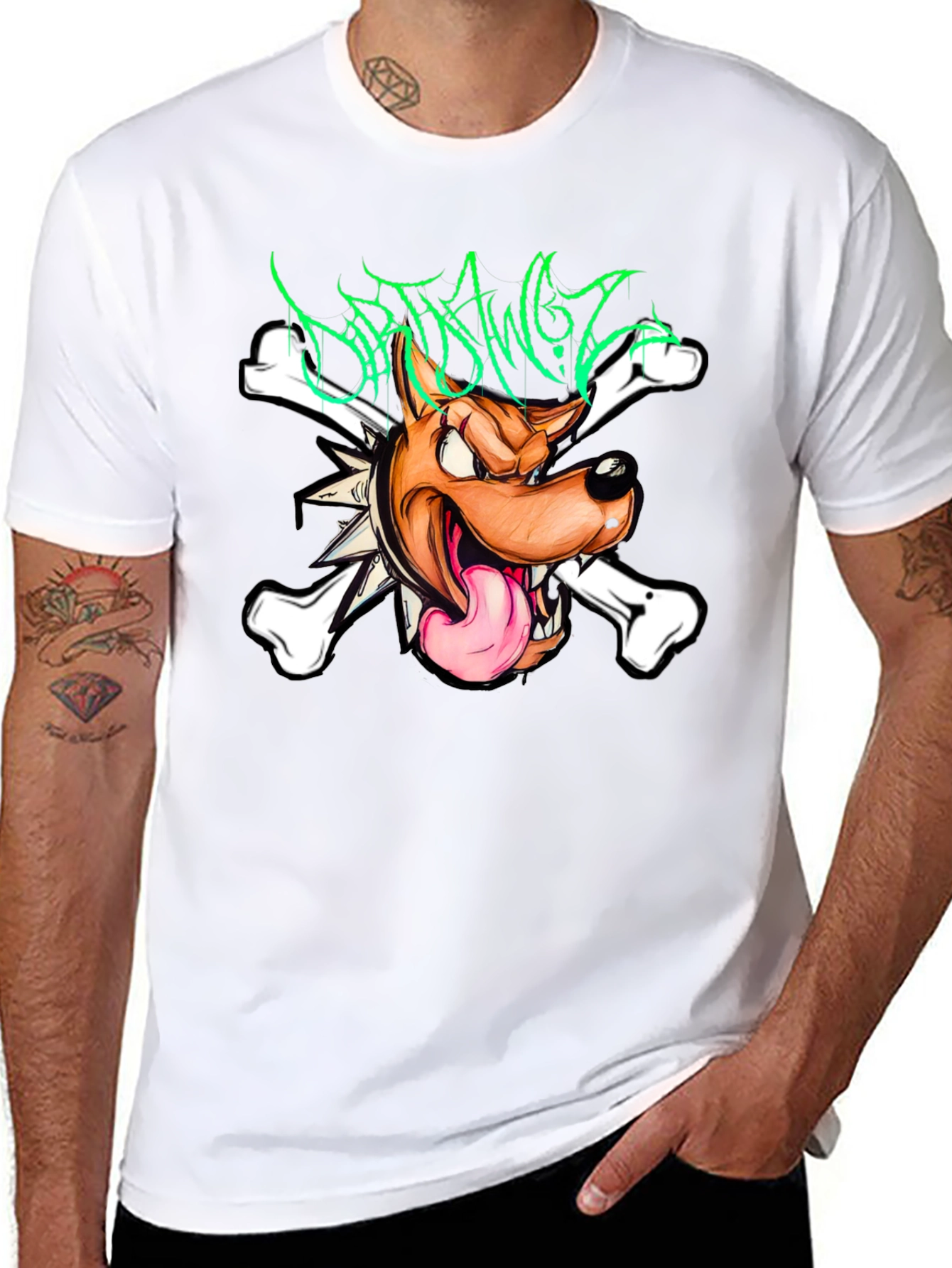 Dirty Dawgz T-Shirt - Edgy Cartoon Dog Graphic