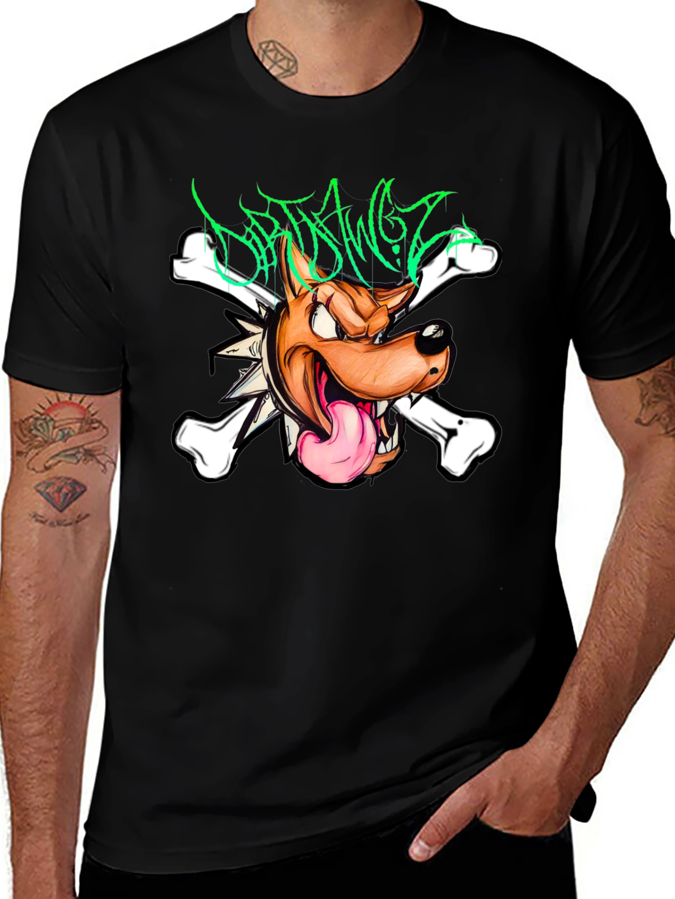Dirty Dawgz T-Shirt - Edgy Cartoon Dog Graphic