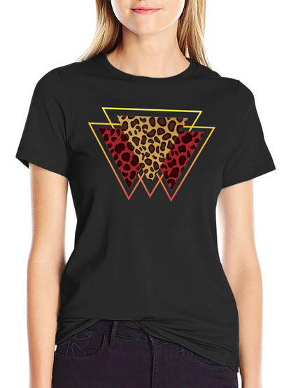 Geometric Leopard Print Tee - Stylish Mens T-Shirt