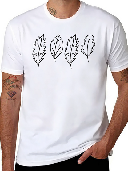 Nature Leaf Print T-Shirt - Relaxed Fit