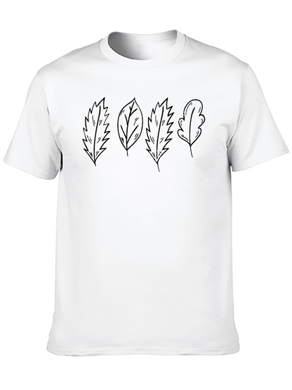 Nature Leaf Print T-Shirt - Relaxed Fit