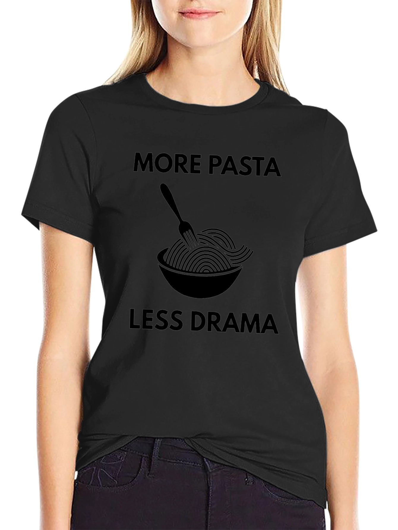 More Pasta Less Drama Graphic T-Shirt