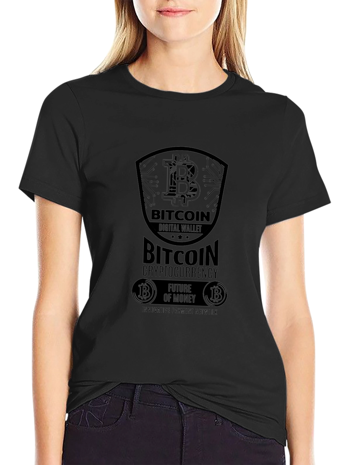 Bitcoin Digital Wallet Black T-Shirt