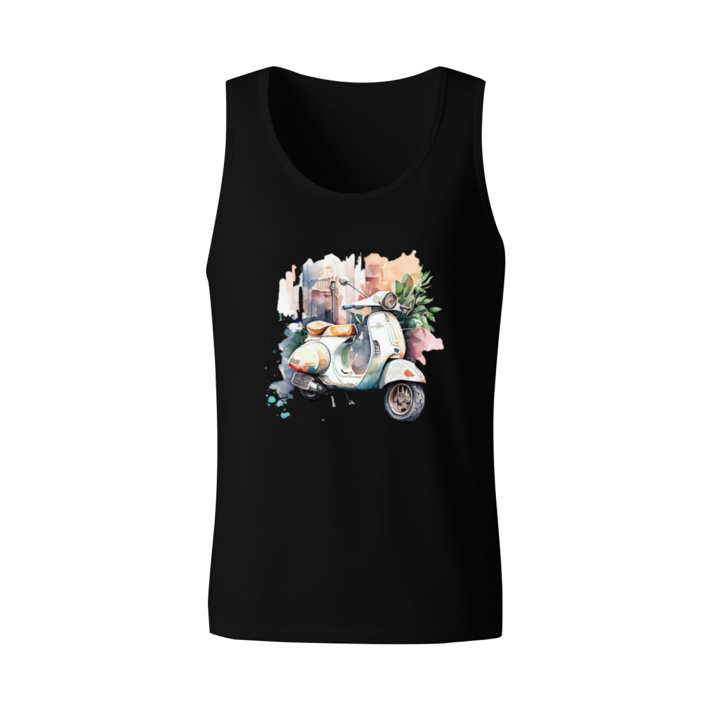 Watercolor Vintage Vespa Scooter Art Men¡¯s Tank Top