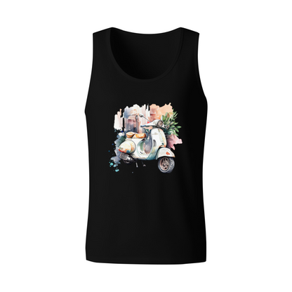 Watercolor Vintage Vespa Scooter Art Men¡¯s Tank Top