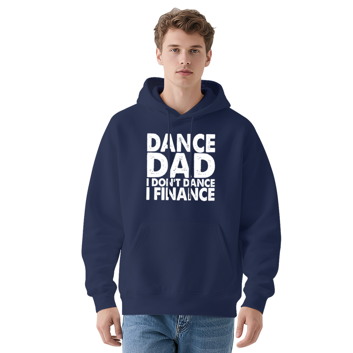 Dance Dad Finance Pun Red Hoodie, Cozy Father Gift Unisex Hooded Sweatshirt