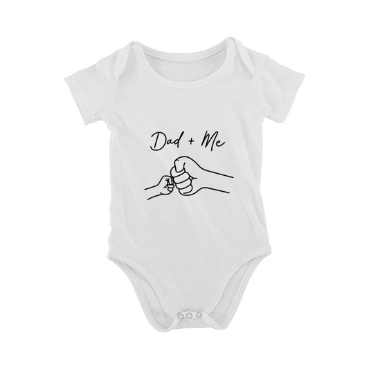 Dad + Me Fist Bump Minimal Line Art Father Son Baby Bodysuit