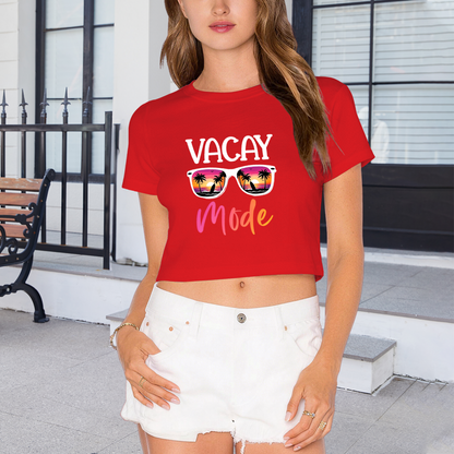 Vacay Mode Beach Sunglasses Summer Crop Tee