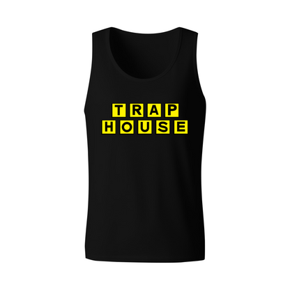 Trap House Yellow Block Letter Hip Hop Style Men Tank Top