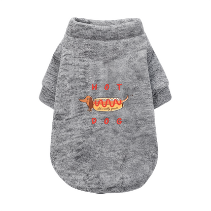 HOT DOG Funny Cartoon Pet Cardigan Sweater