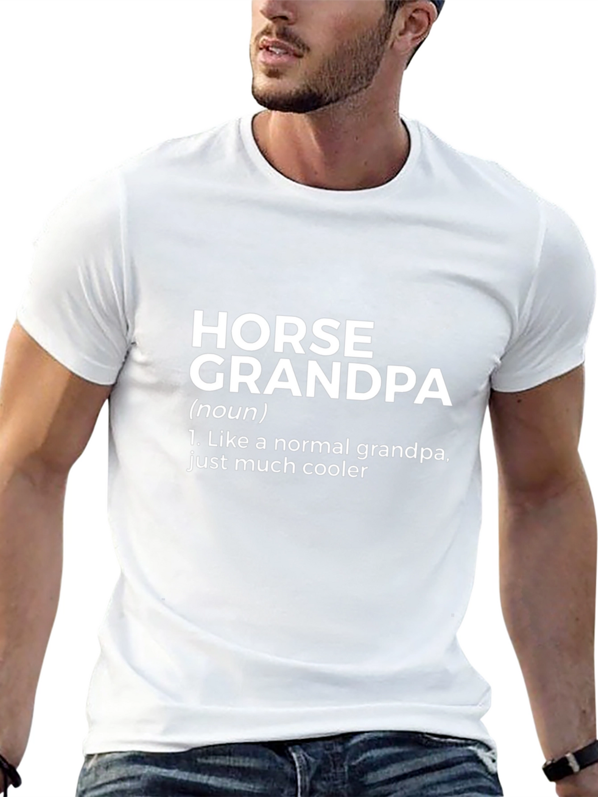 Horse Grandpa Graphic T-Shirt - Cool Grandfather Gift