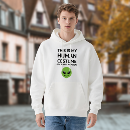Funny Alien This Is My Human Costume Hoodie, Unisex Comfort Daily Outfit