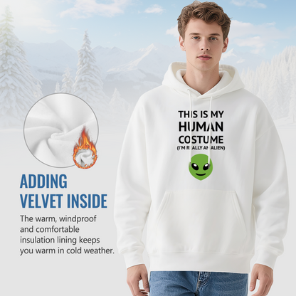 Funny Alien This Is My Human Costume Hoodie, Unisex Comfort Daily Outfit