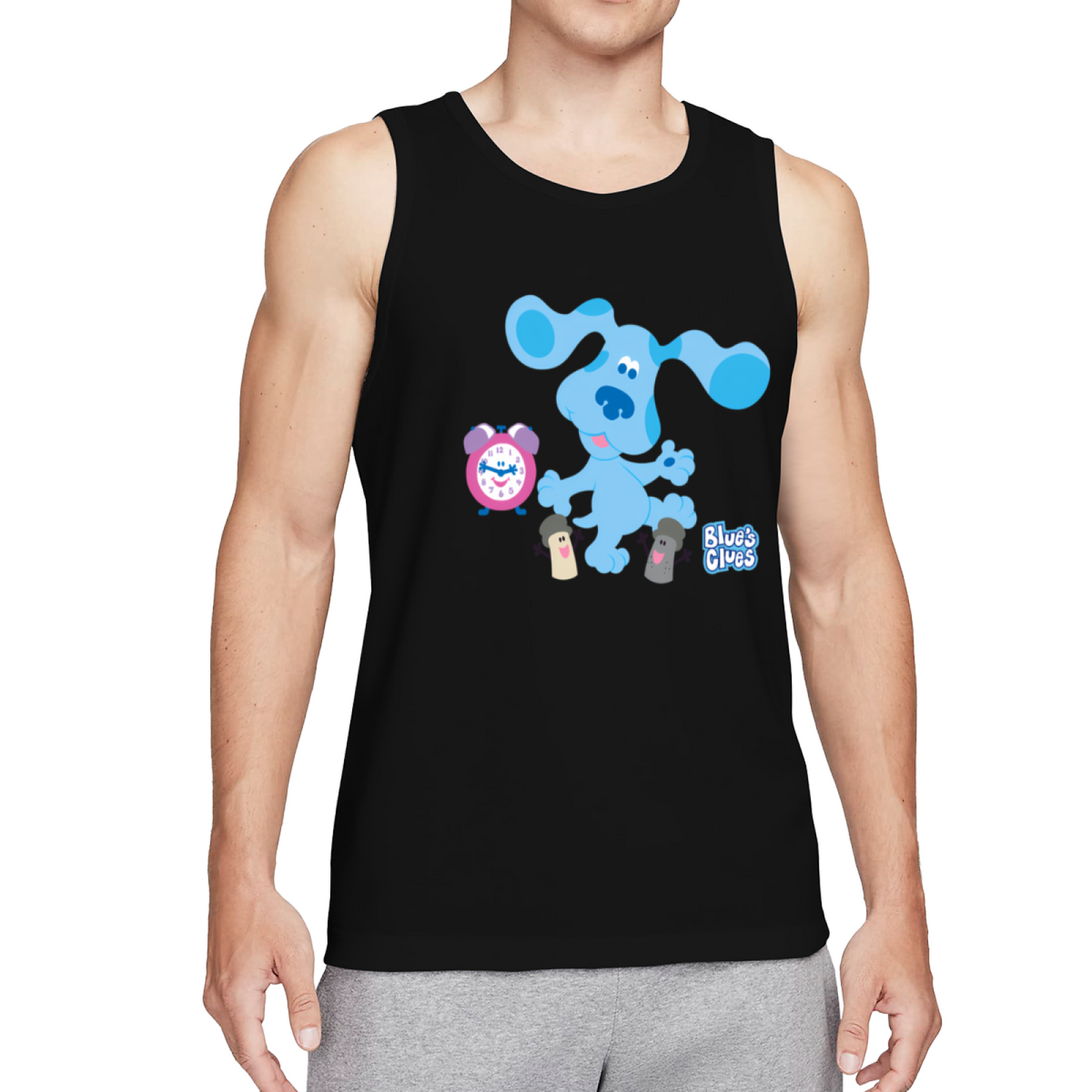 Blue¡¯s Clues Classic Cartoon Nostalgia Men Cotton Tank Top