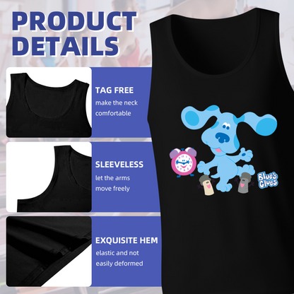 Blue¡¯s Clues Classic Cartoon Nostalgia Men Cotton Tank Top
