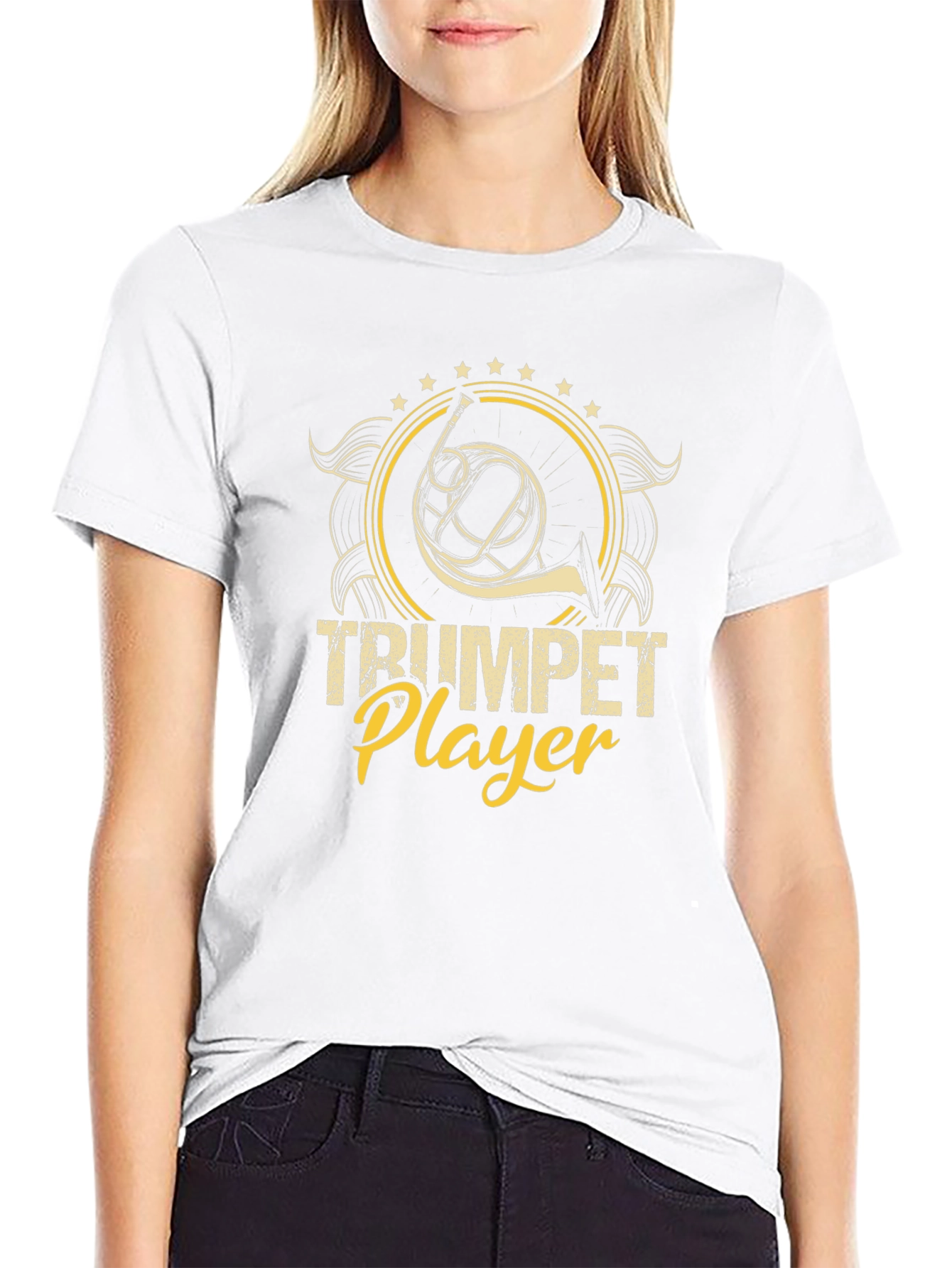 Trumpet Player Black Graphic Tee