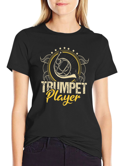 Trumpet Player Black Graphic Tee