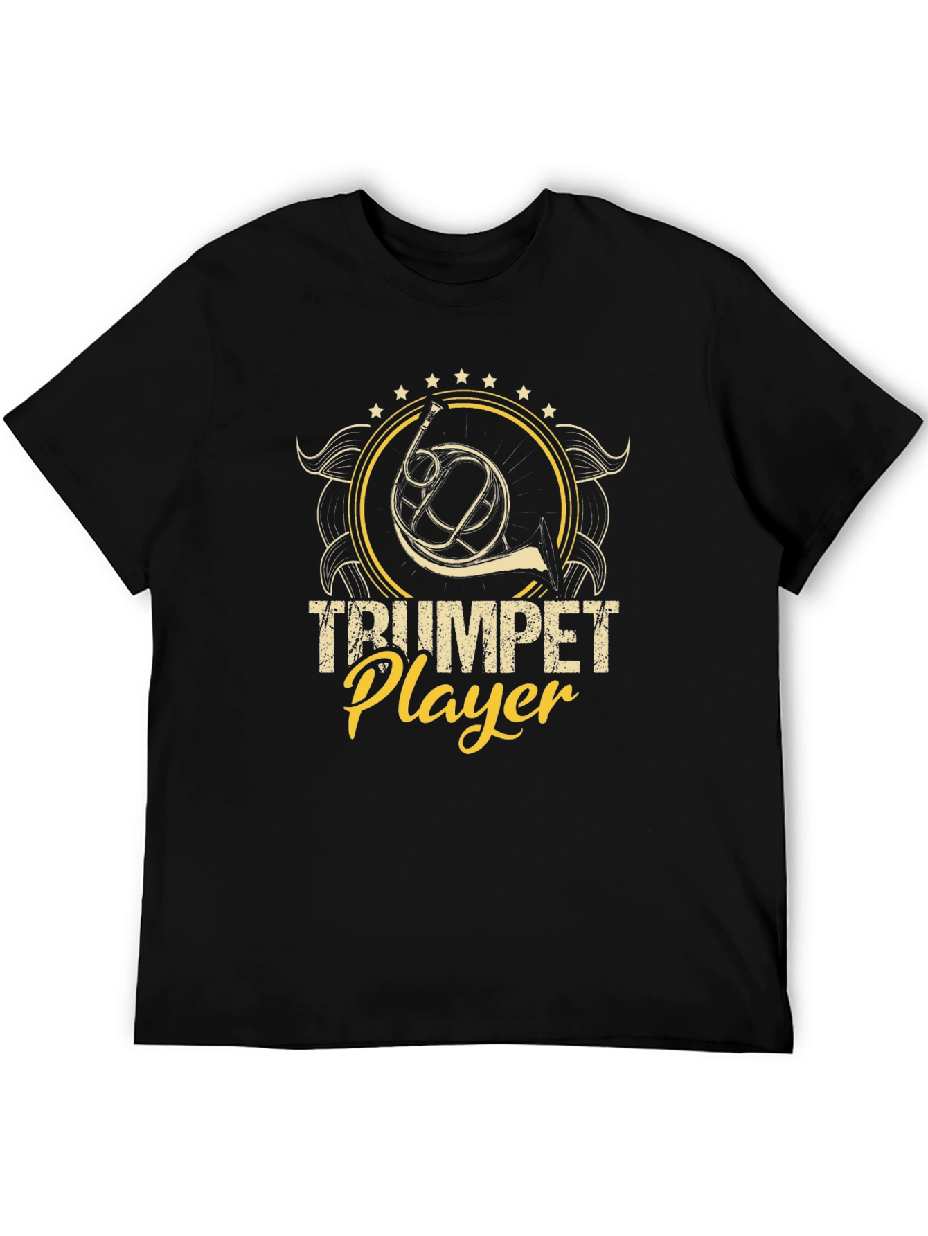 Trumpet Player Black Graphic Tee