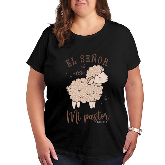 El Se?or Es Mi Pastor Psalm 23 Cute Lamb Christian Plus Size T-Shirt