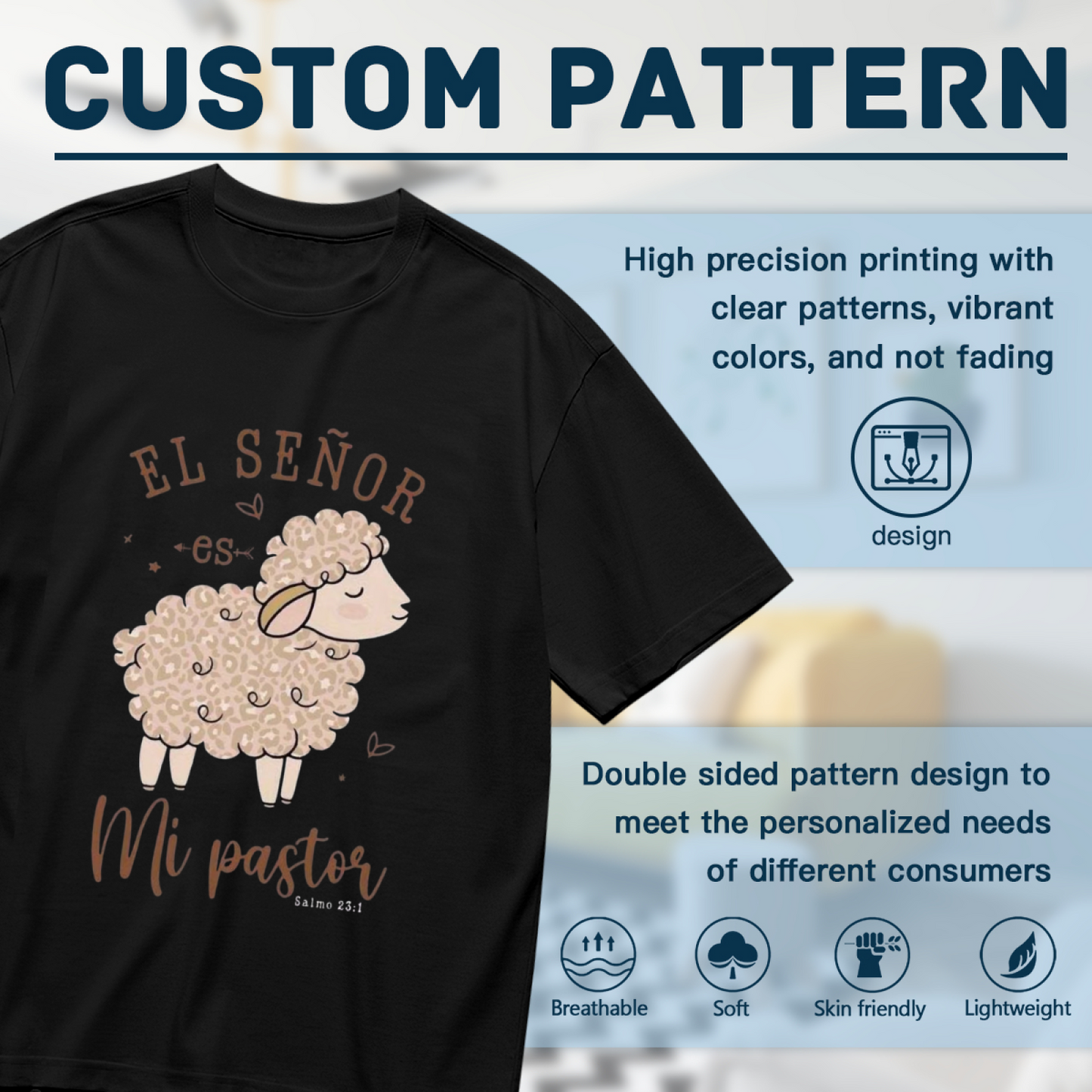 El Se?or Es Mi Pastor Psalm 23 Cute Lamb Christian Plus Size T-Shirt