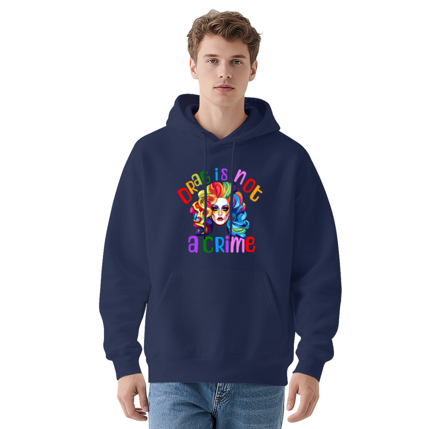 Bold Rainbow Drag Is Not A Crime Red Hoodie, Soft Comfort For Pride Daily Outfit