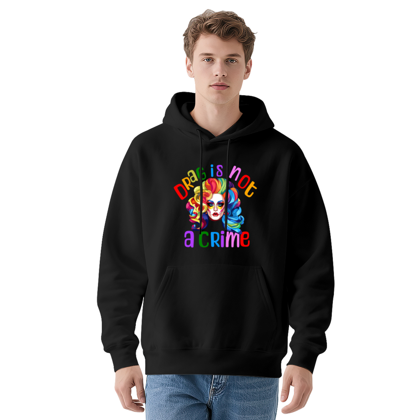 Bold Rainbow Drag Is Not A Crime Red Hoodie, Soft Comfort For Pride Daily Outfit