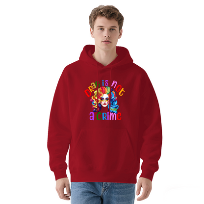 Bold Rainbow Drag Is Not A Crime Red Hoodie, Soft Comfort For Pride Daily Outfit