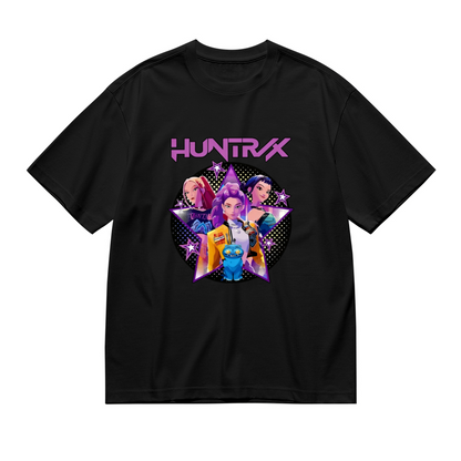 Huntrax Anime Girl Squad Star Retro Cartoon Print Plus Size Ladies Casual T-Shirt