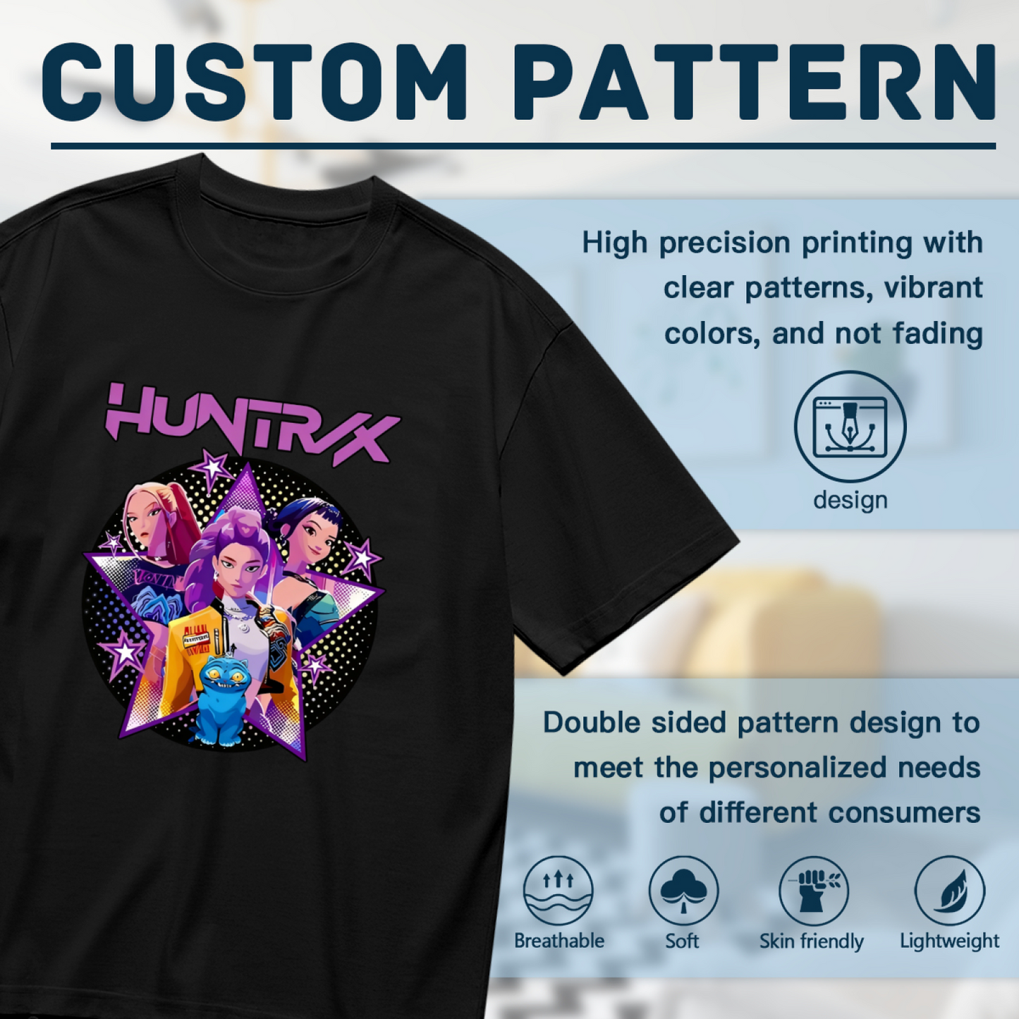 Huntrax Anime Girl Squad Star Retro Cartoon Print Plus Size Ladies Casual T-Shirt
