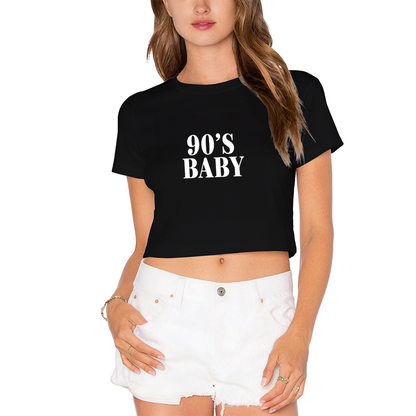 Retro 90¡¯s  Bold Red Crop Top ¨C Y2K Nostalgia Statement Tee