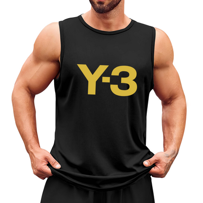 Minimal Gold Y-3 Logo Simple Basic Tank Top