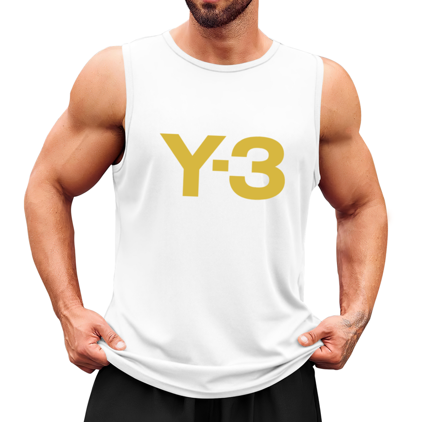 Minimal Gold Y-3 Logo Simple Basic Tank Top