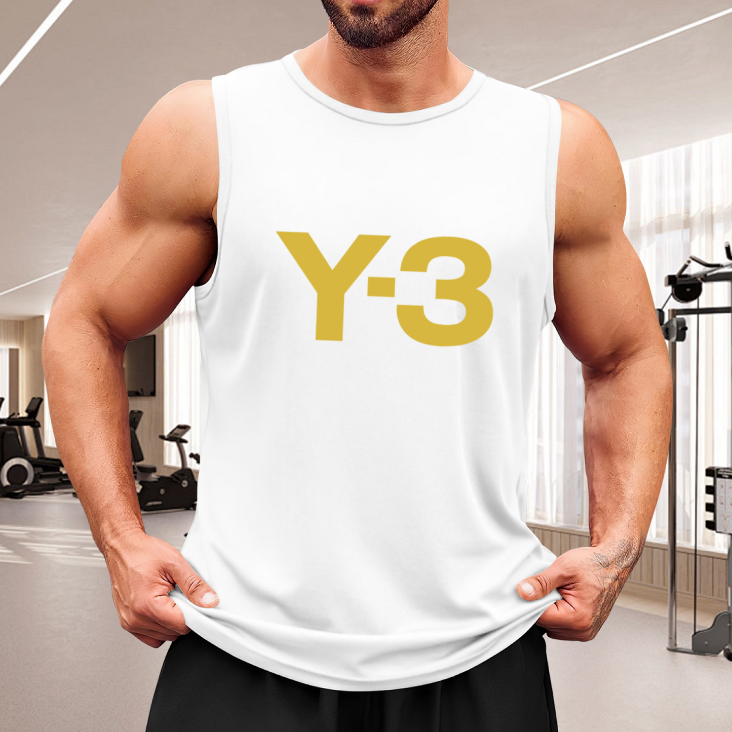 Minimal Gold Y-3 Logo Simple Basic Tank Top