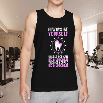 Always Be Yourself Cute Unicorn Men Tank Top