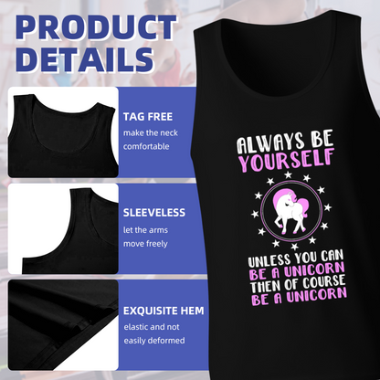 Always Be Yourself Cute Unicorn Men Tank Top