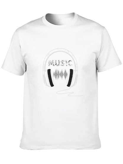 Music Headphone Graphic Tee - Trendy Black T-Shirt