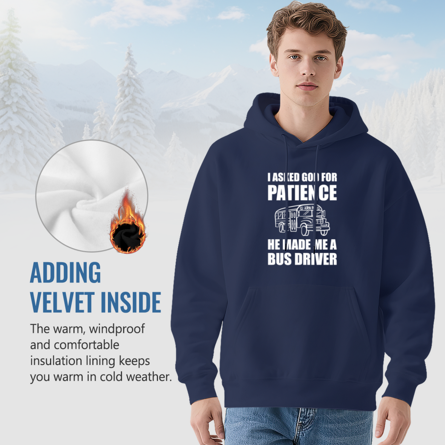 Bus Driver Prayer Slogan Navy Hoodie