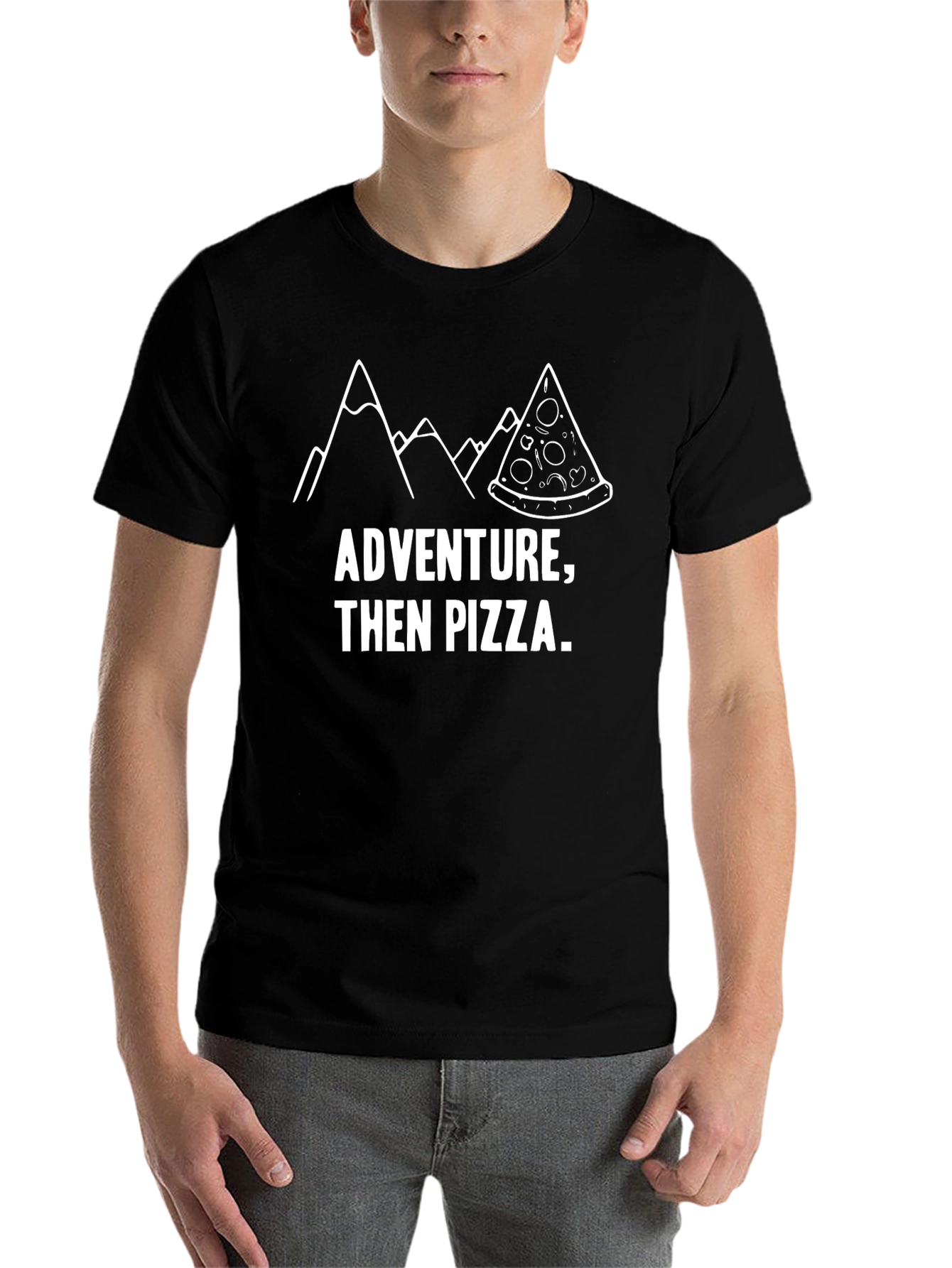 Adventure Then Pizza Graphic T-Shirt