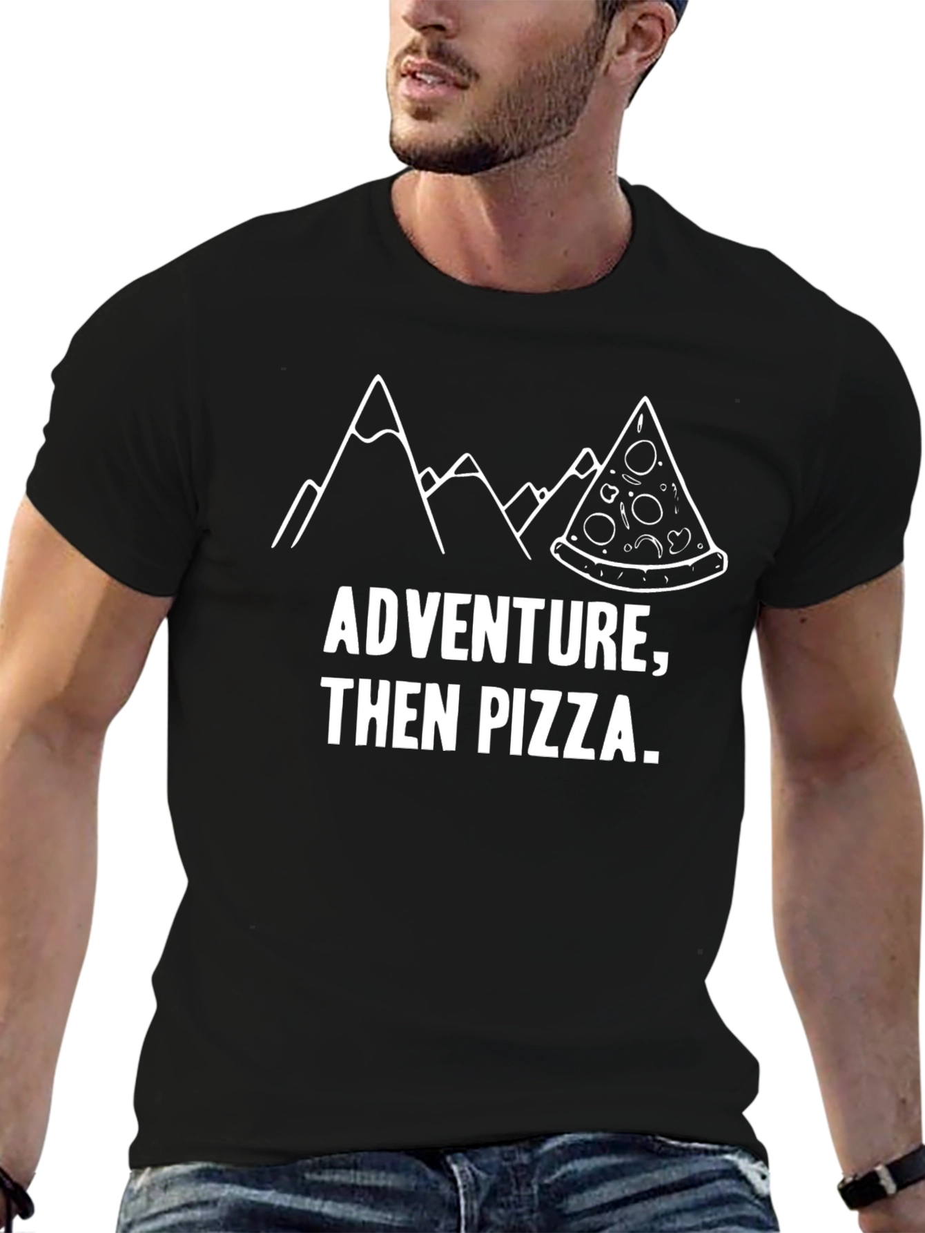 Adventure Then Pizza Graphic T-Shirt