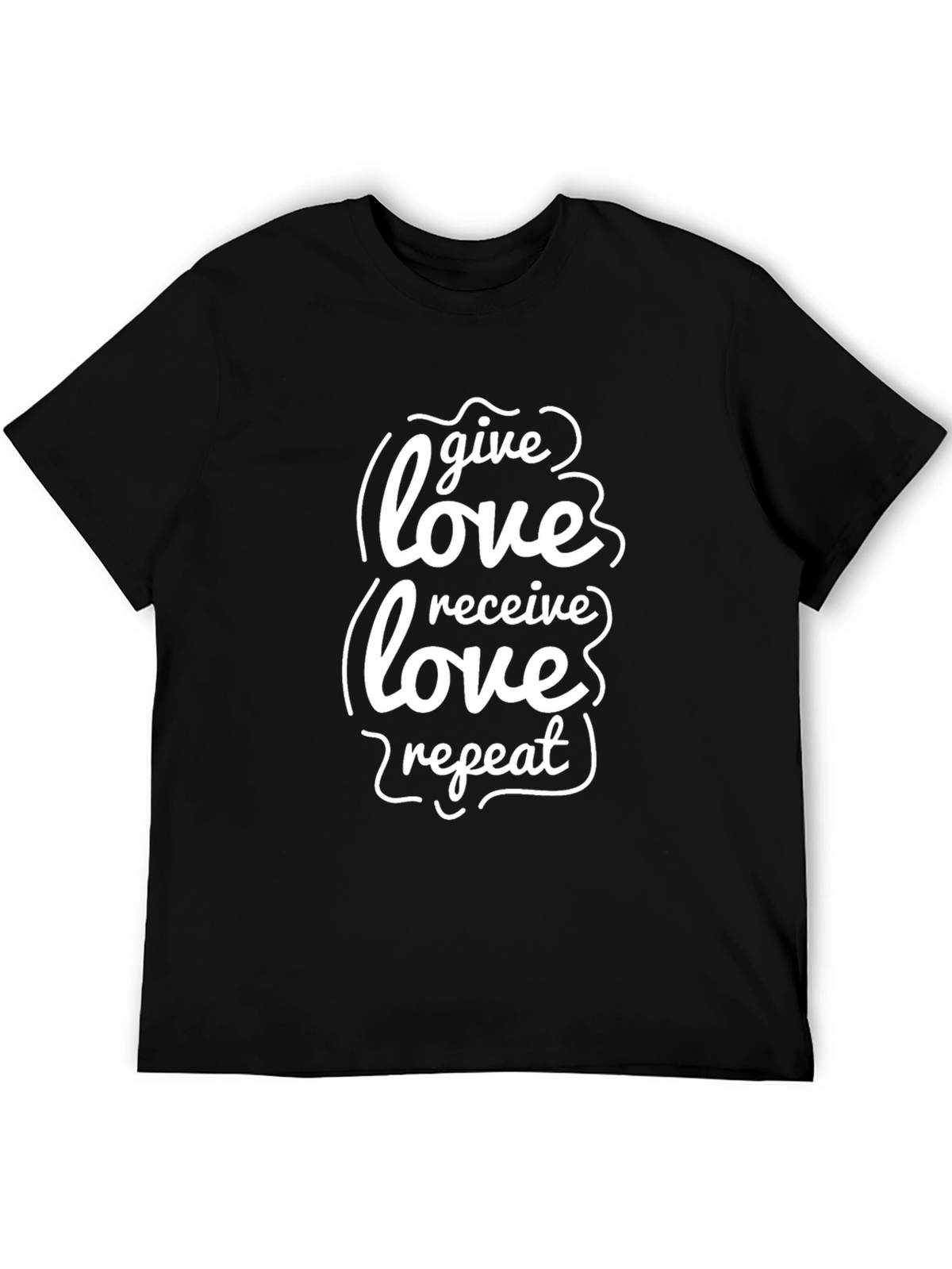 Give Love Receive Love Repeat Black T-Shirt