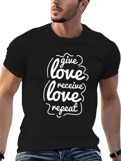 Give Love Receive Love Repeat Black T-Shirt