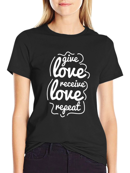 Give Love Receive Love Repeat Black T-Shirt