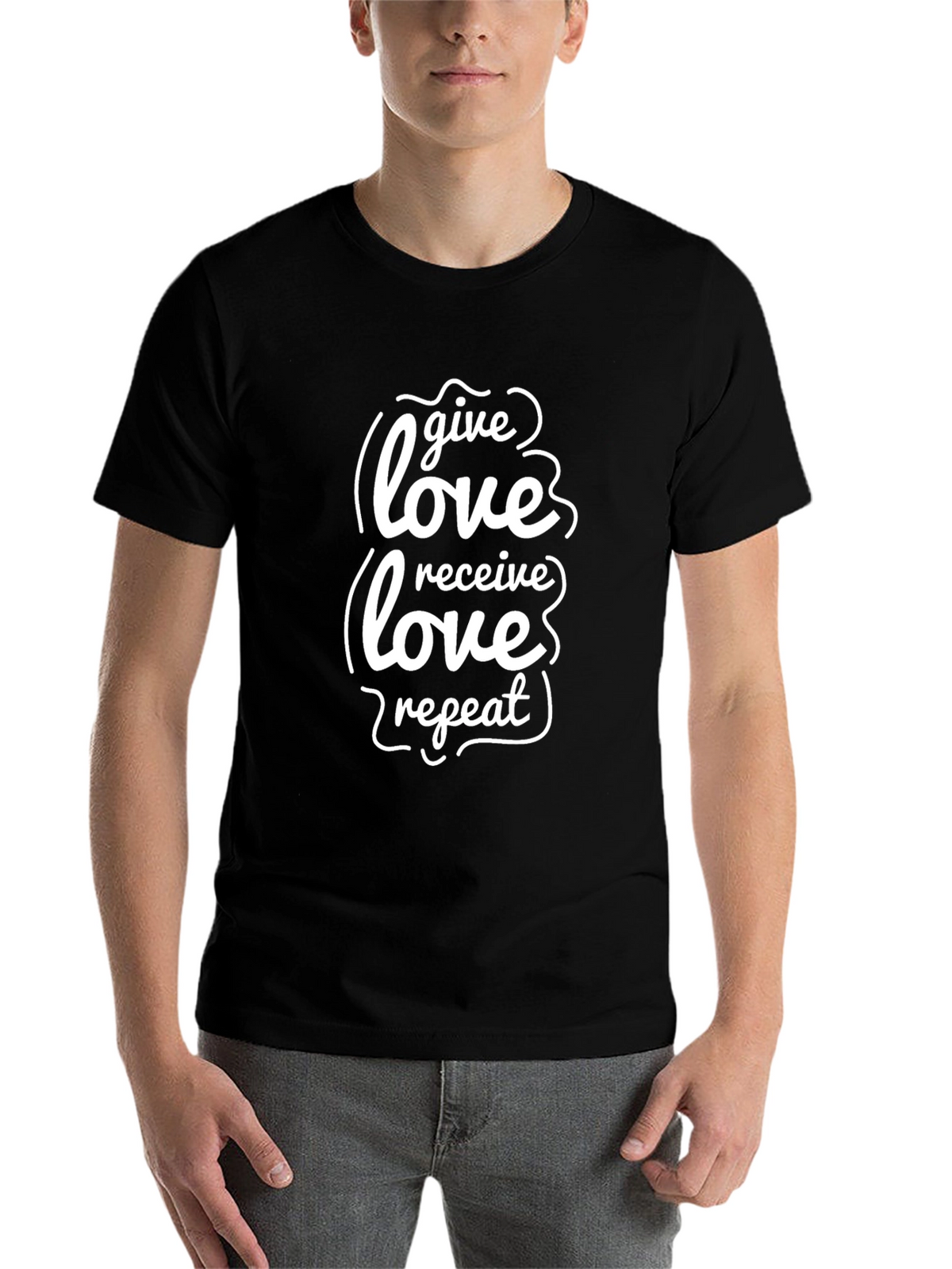 Give Love Receive Love Repeat Black T-Shirt