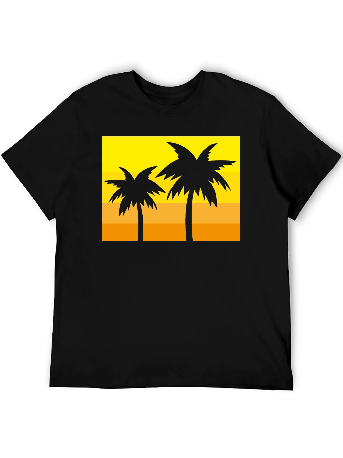 Tropical Palm Tree Graphic Tee - Sunset Vibes